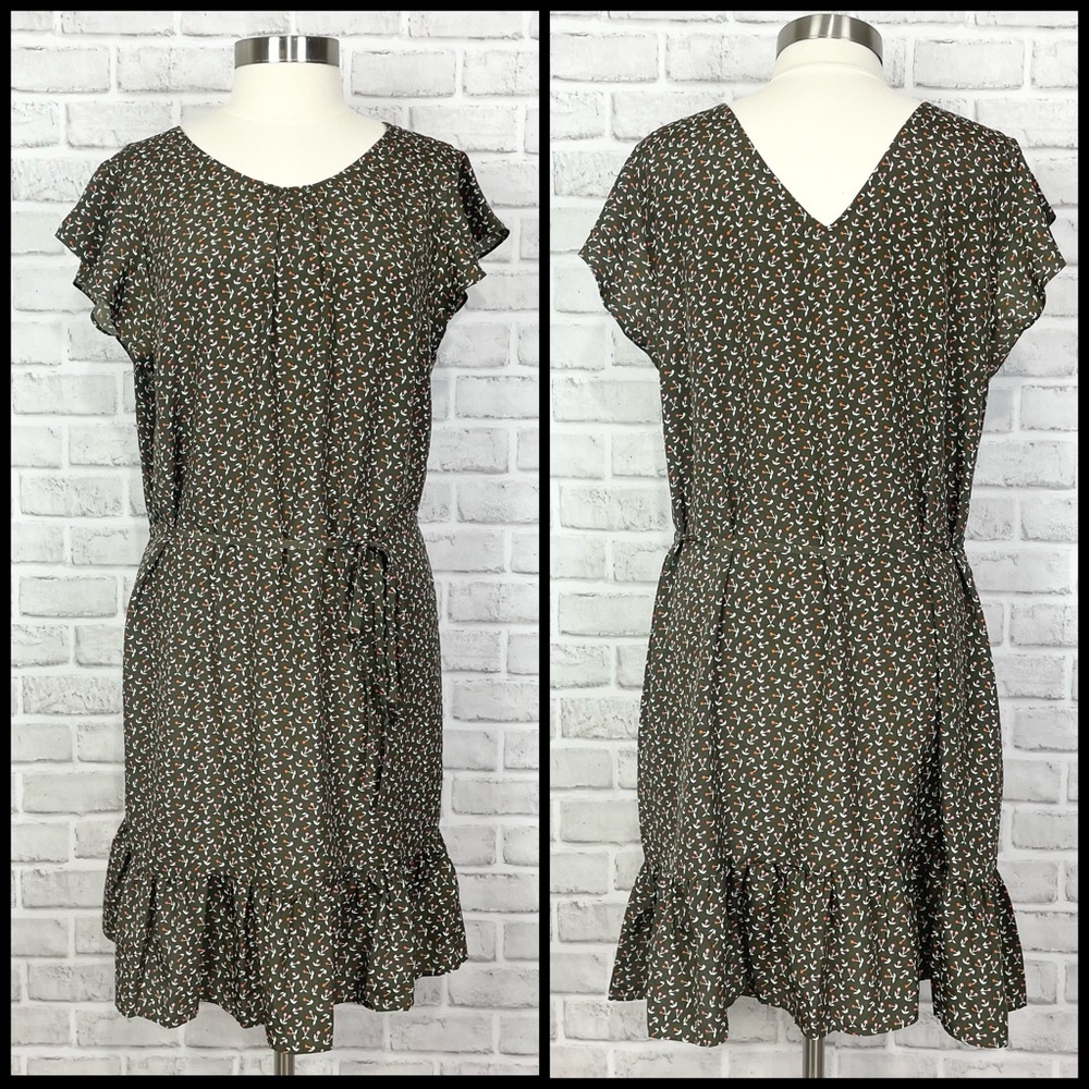 Boden Black and White Floral Midi Dress